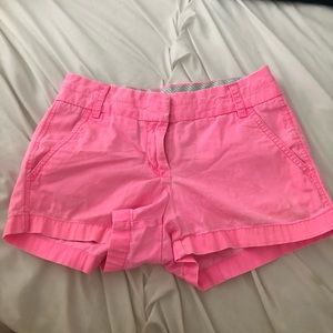 j crew pink chino shorts